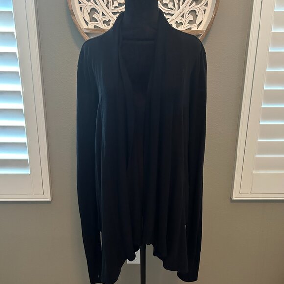 Athleta Sweater Women Black Pranayama Open Front Cardigan Modal SZXS Athleisure - Picture 1 of 8